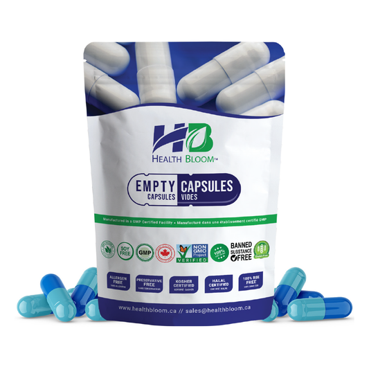 Empty Gelatin Capsules Light/Dark Blue Pouch