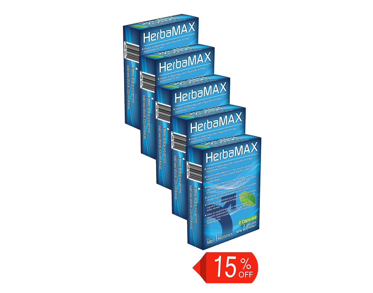 HerbaMAX For Men - 2 Count X 5 Packs