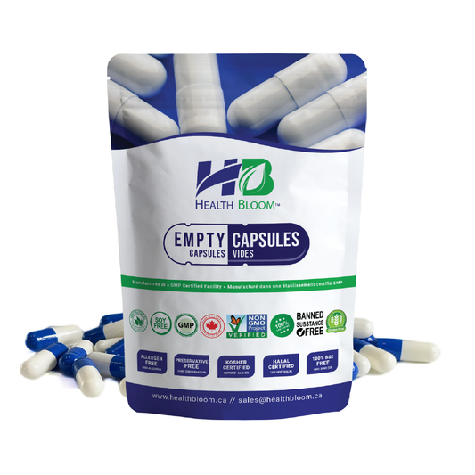 Empty Gelatin Capsules Pouch Blue/White