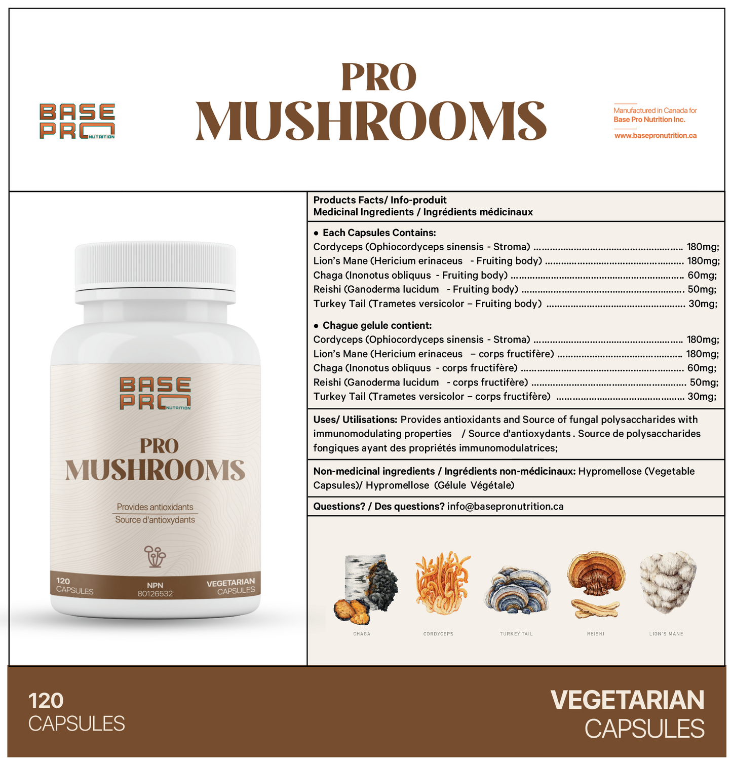 Pro Mushrooms 120 count
