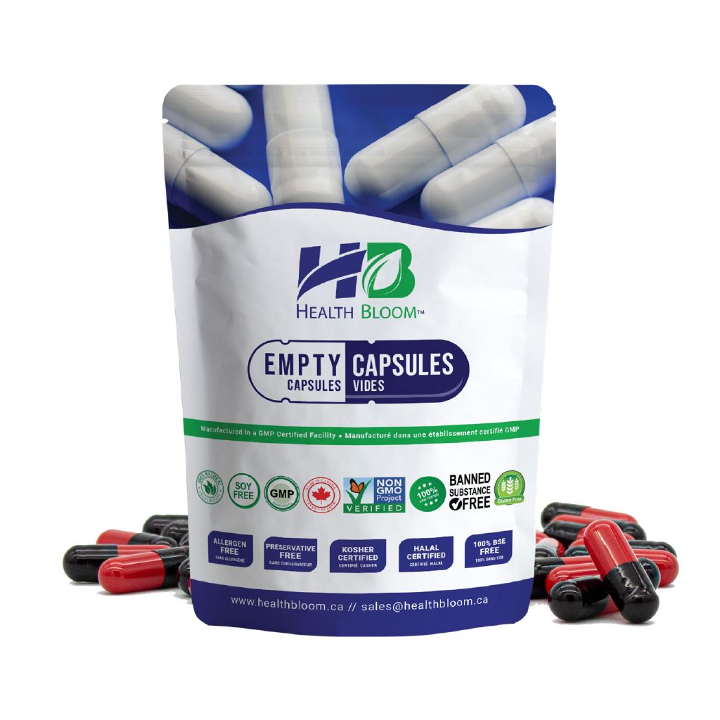 Pouch Empty Gelatin Capsules Black Red