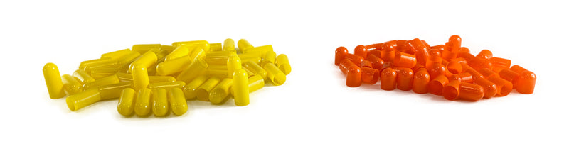 Empty Gelatin Capsules Size 00 Separated Orange/Yellow