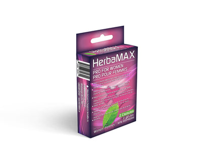 A box of HerbaMAX Pro for Women, with the product's name and purpose clearly displayed on the front.