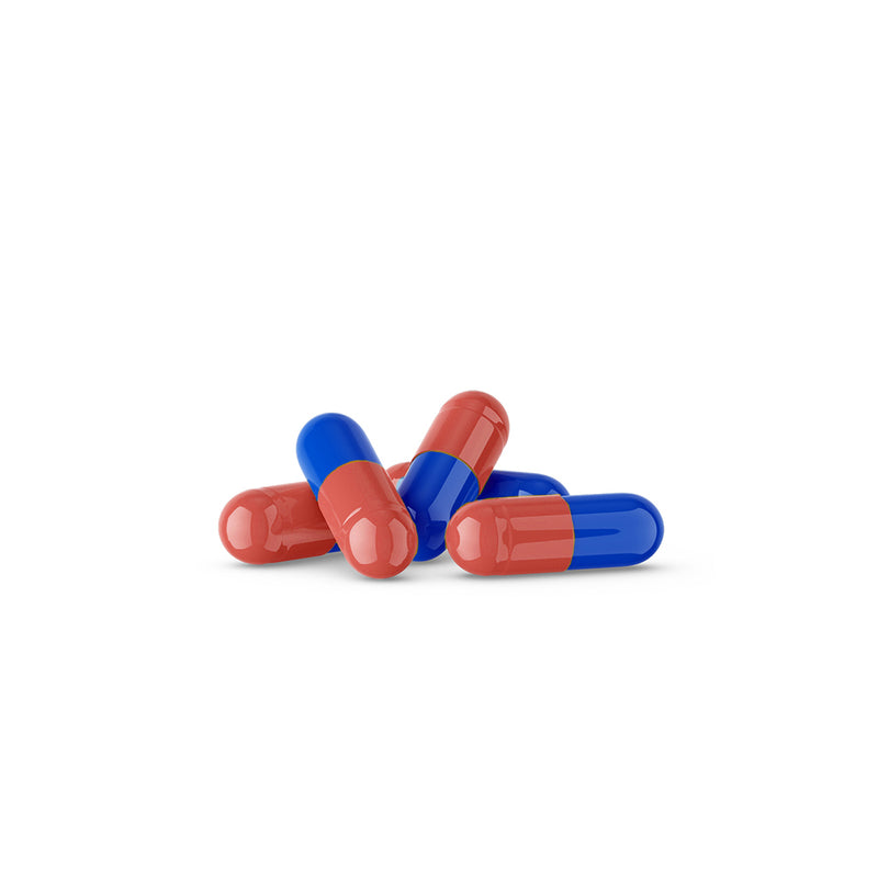 Empty Gelatin Capsules Size 0 Separated Blue/Red