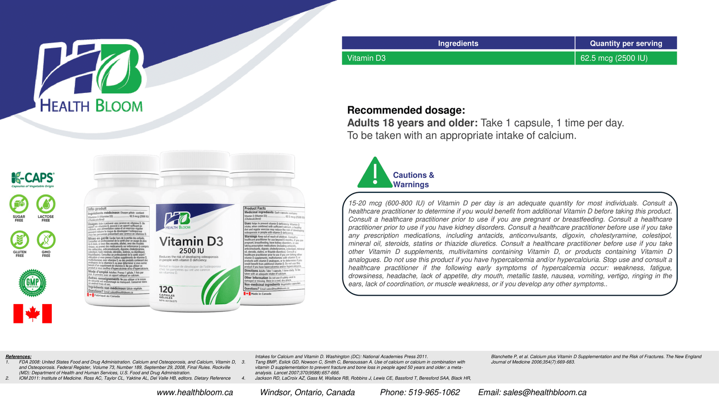 Vitamin D 500 IU Catalog